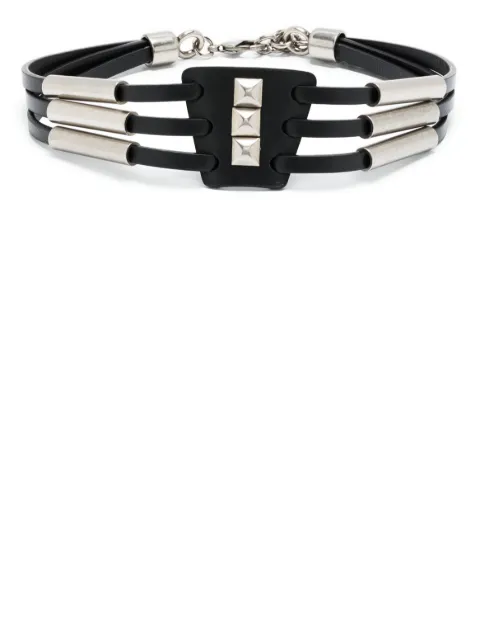 Alberta Ferretti stud-embellished leather chocker