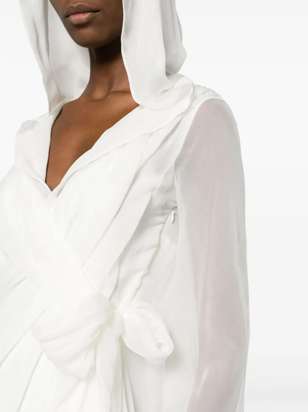 Alberta Ferretti Gedrapeerde maxi-jurk Wit