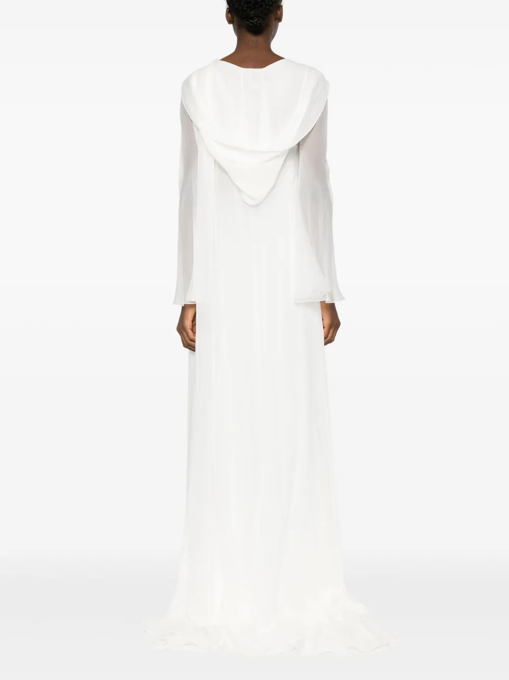 Alberta Ferretti Gedrapeerde maxi-jurk Wit