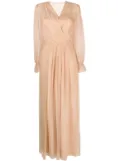 Alberta Ferretti pleated silk-chiffon dress - Pink