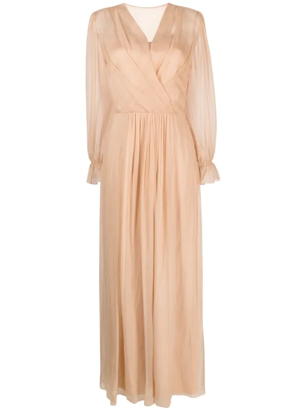 Alberta Ferretti Pleated silk-chiffon Dress | Pink | FARFETCH