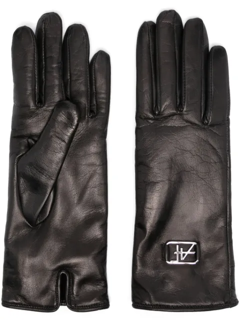 Alberta Ferretti logo-plaque leather gloves