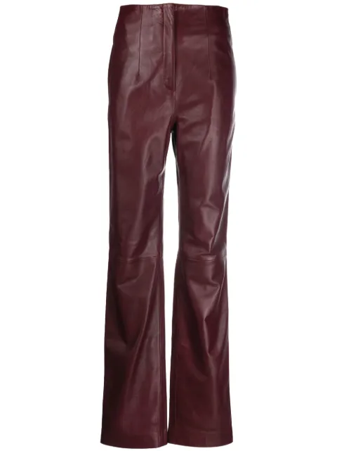 Alberta Ferretti high-waist flared leather trousers