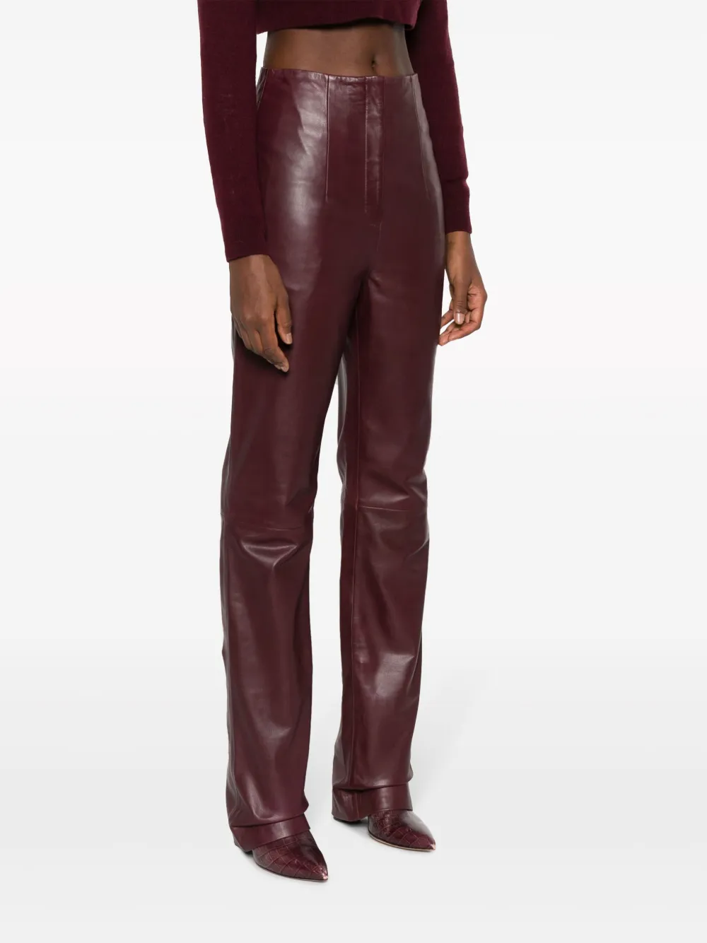 Alberta Ferretti High waist broek Rood