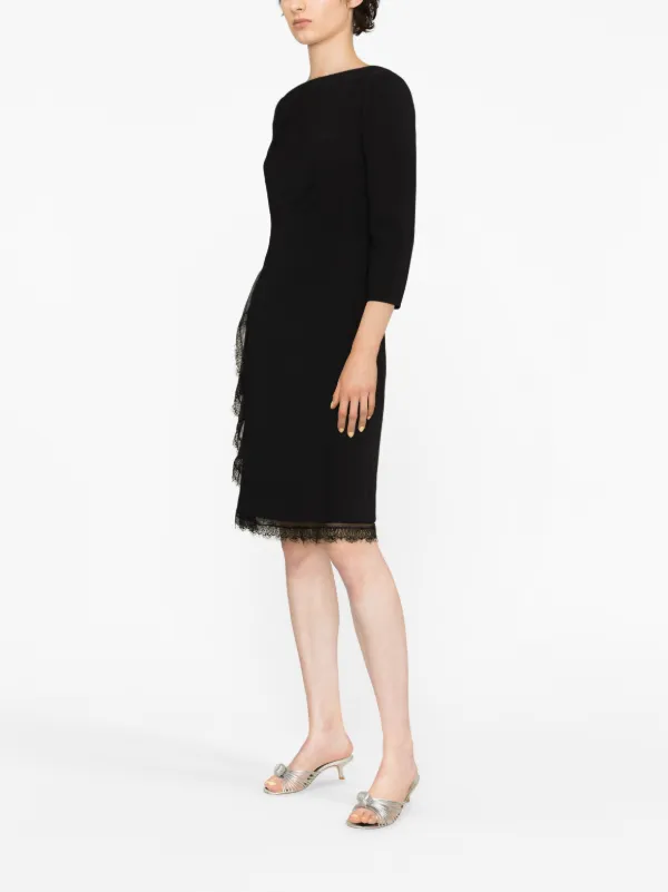 A FERRETTI シルク総レースドレス Alberta Ferretti レーストリム シルクドレス | ブラック | FARFETCH JP