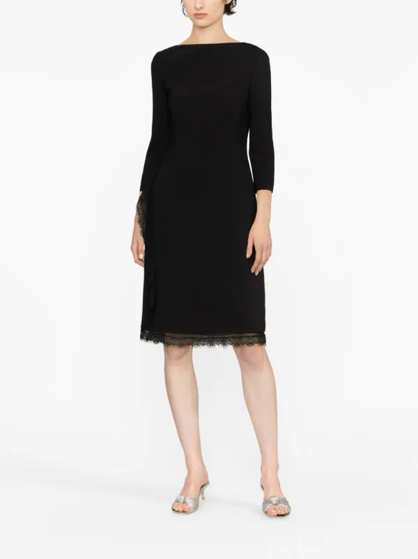 Alberta Ferretti レーストリム シルクドレス | ブラック | FARFETCH JP