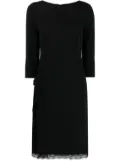 Alberta Ferretti lace-trim silk dress - Black