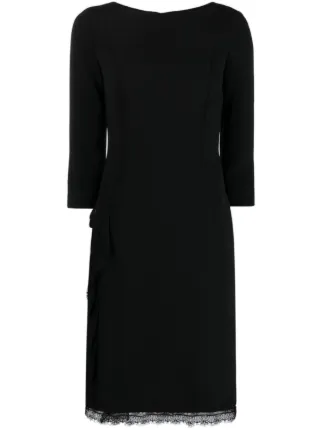 A FERRETTI シルク総レースドレス Alberta Ferretti レーストリム シルクドレス | ブラック | FARFETCH JP