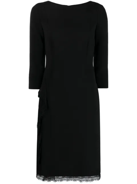 Alberta Ferretti lace-trim silk dress