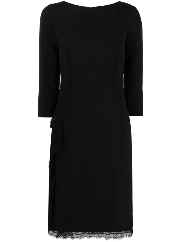 A FERRETTI シルク総レースドレス Alberta Ferretti レーストリム シルクドレス | ブラック | FARFETCH JP