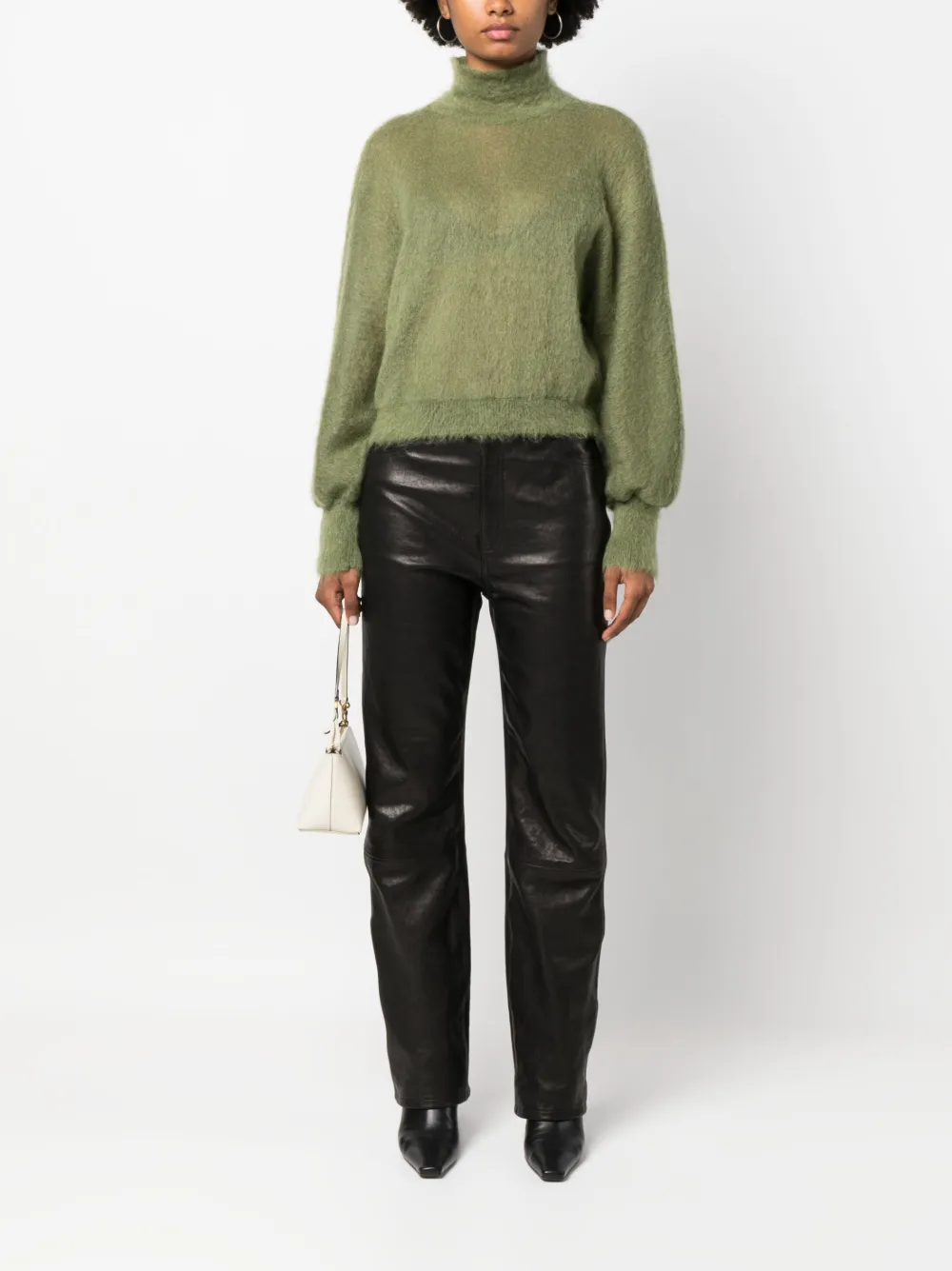 Alberta Ferretti Trui met ballonmouwen - Groen