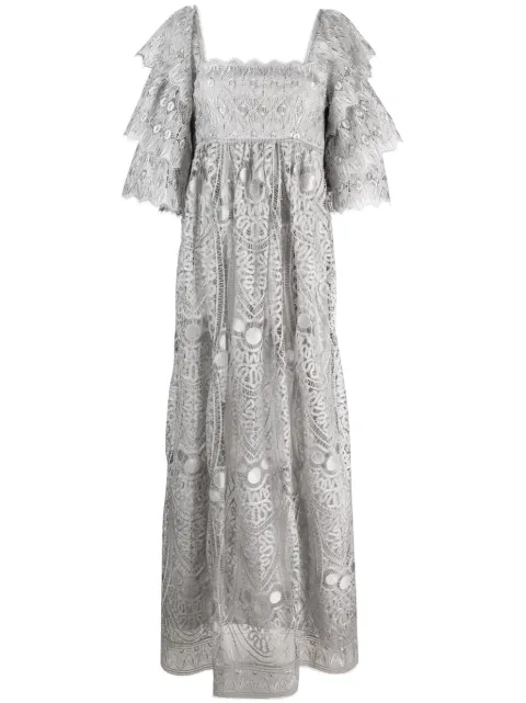 Alberta Ferretti vestido largo con mangas farol