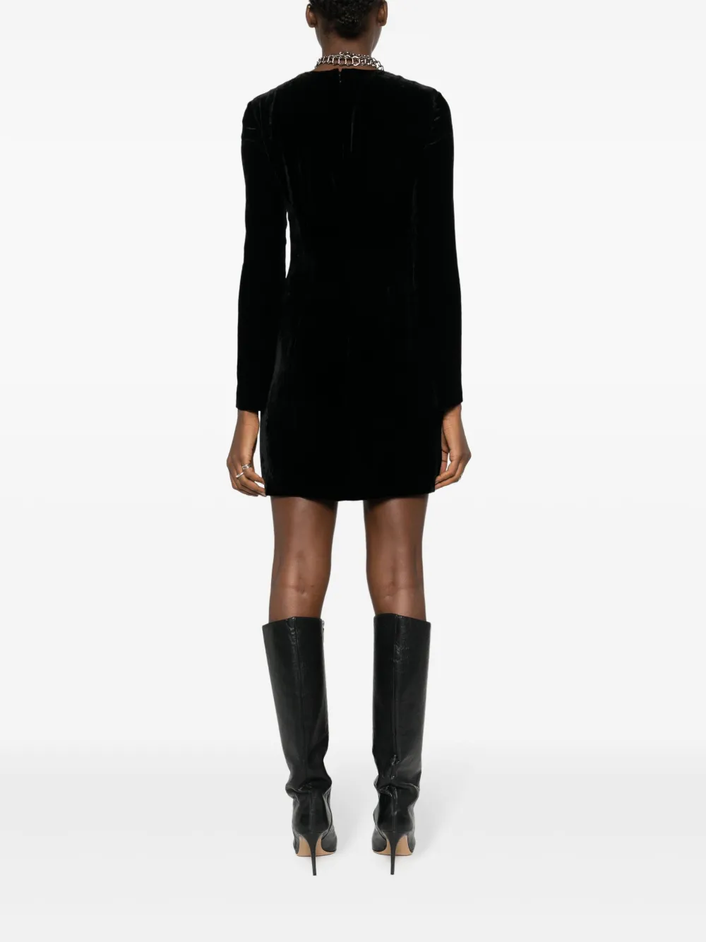 Alberta Ferretti Mini-jurk met lange mouwen en vlakken Zwart