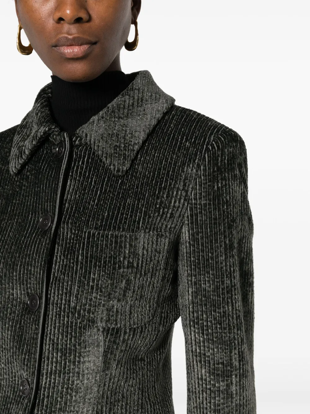 Alberta Ferretti Ribfluwelen shirtjack Grijs