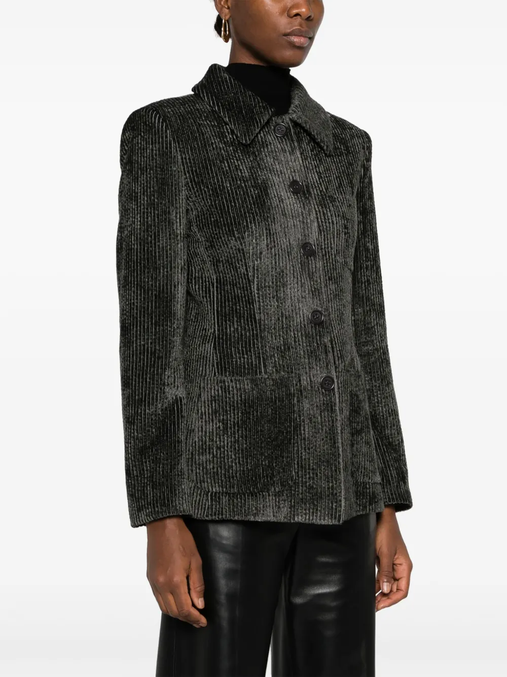 Alberta Ferretti Ribfluwelen shirtjack Grijs