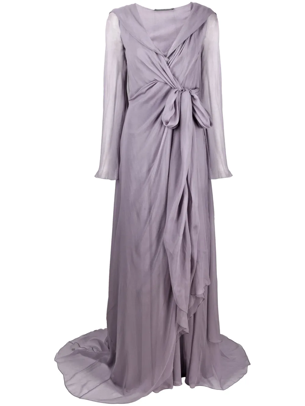 Alberta Ferretti Gedrapeerde maxi-jurk Paars