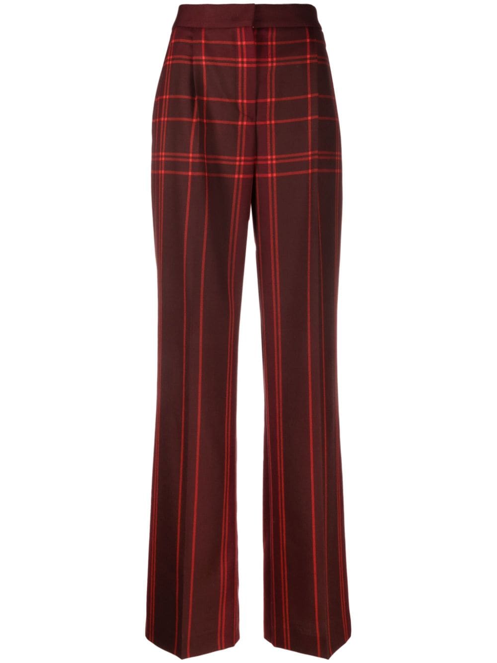 Alberta Ferretti Plaid-check Pattern Wide-leg Trousers In Red