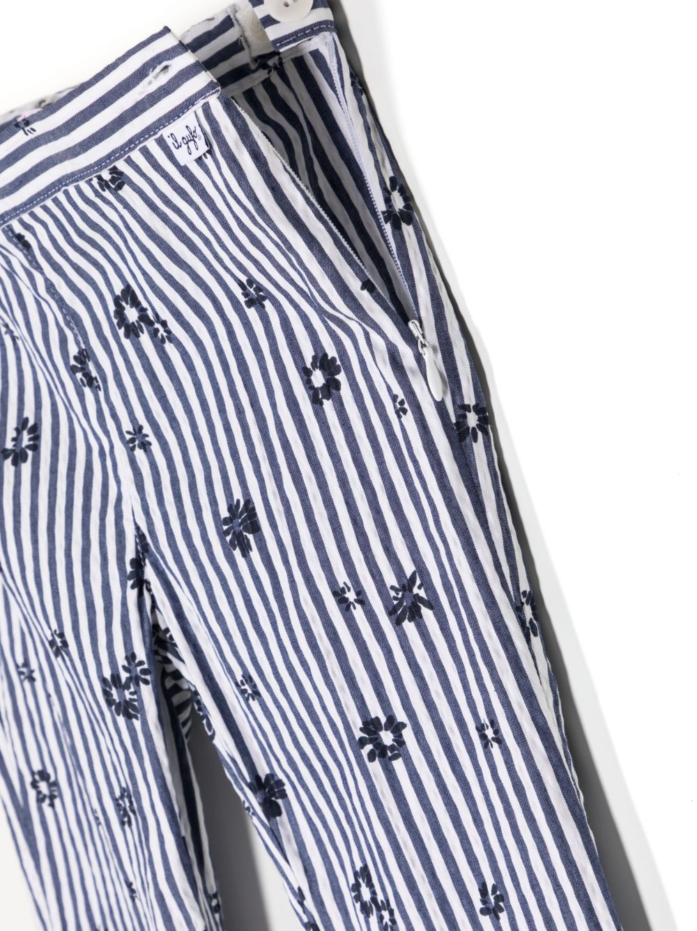  Il Gufo Side Zip-fastening Striped Trousers - Blue 