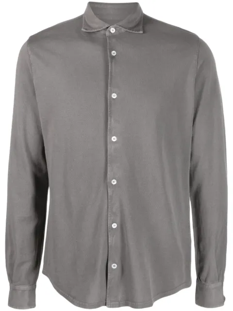 Fedeli chambray spread-collar cotton shirt 