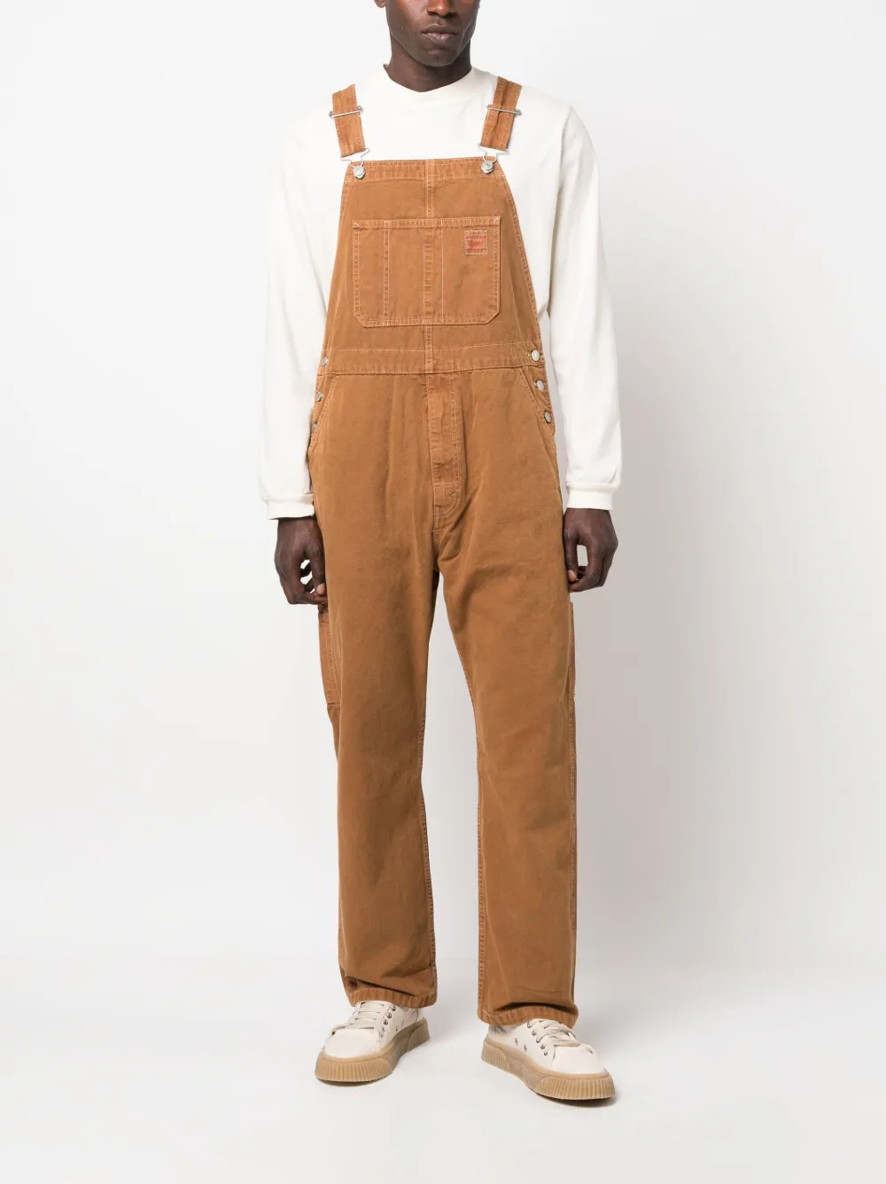 Levi's logo-patch cotton jumpsuit - Bruin