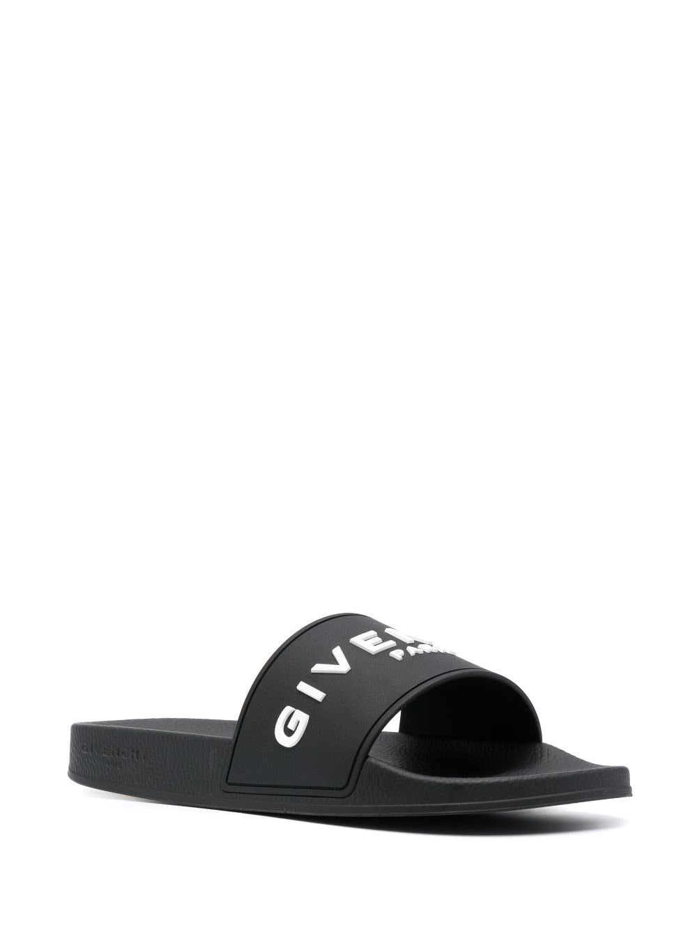 Shop Givenchy Logo-debossed Slides In Black