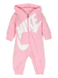 Nike Kids logo-print zip-up hooded onesie - Pink