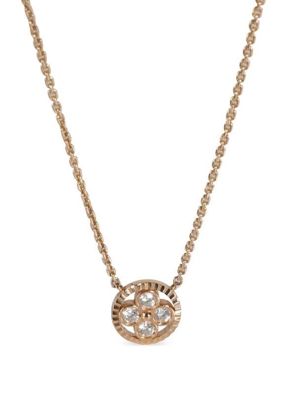 Louis Vuitton Pre-owned 18kt Rose Gold Blossom Bb Diamond Pendant Necklace - Pink