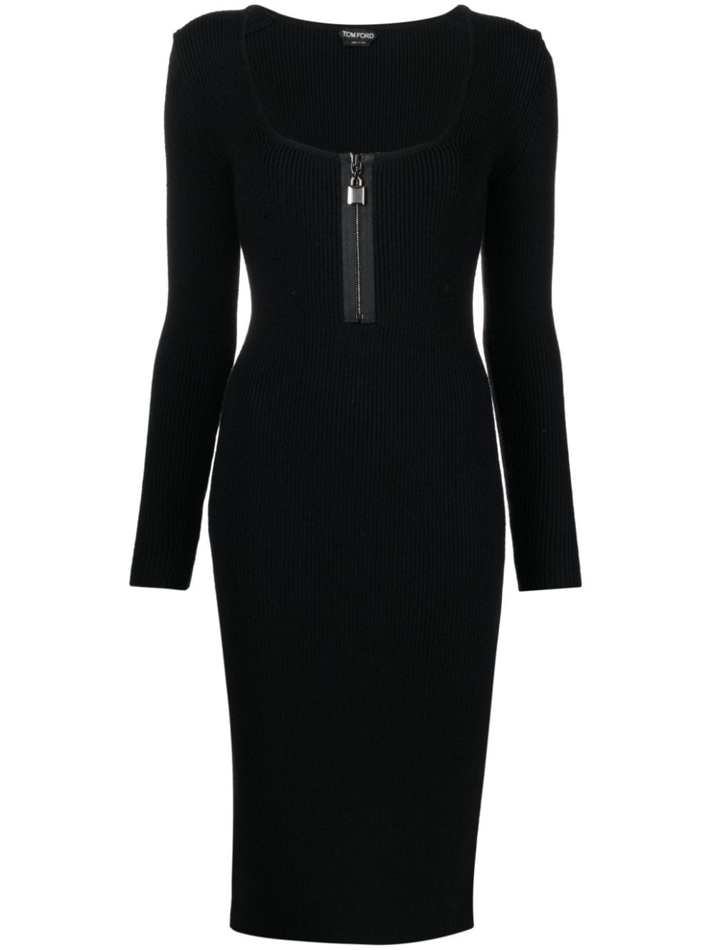 TOM FORD FRONT-ZIP KNITTED DRESS