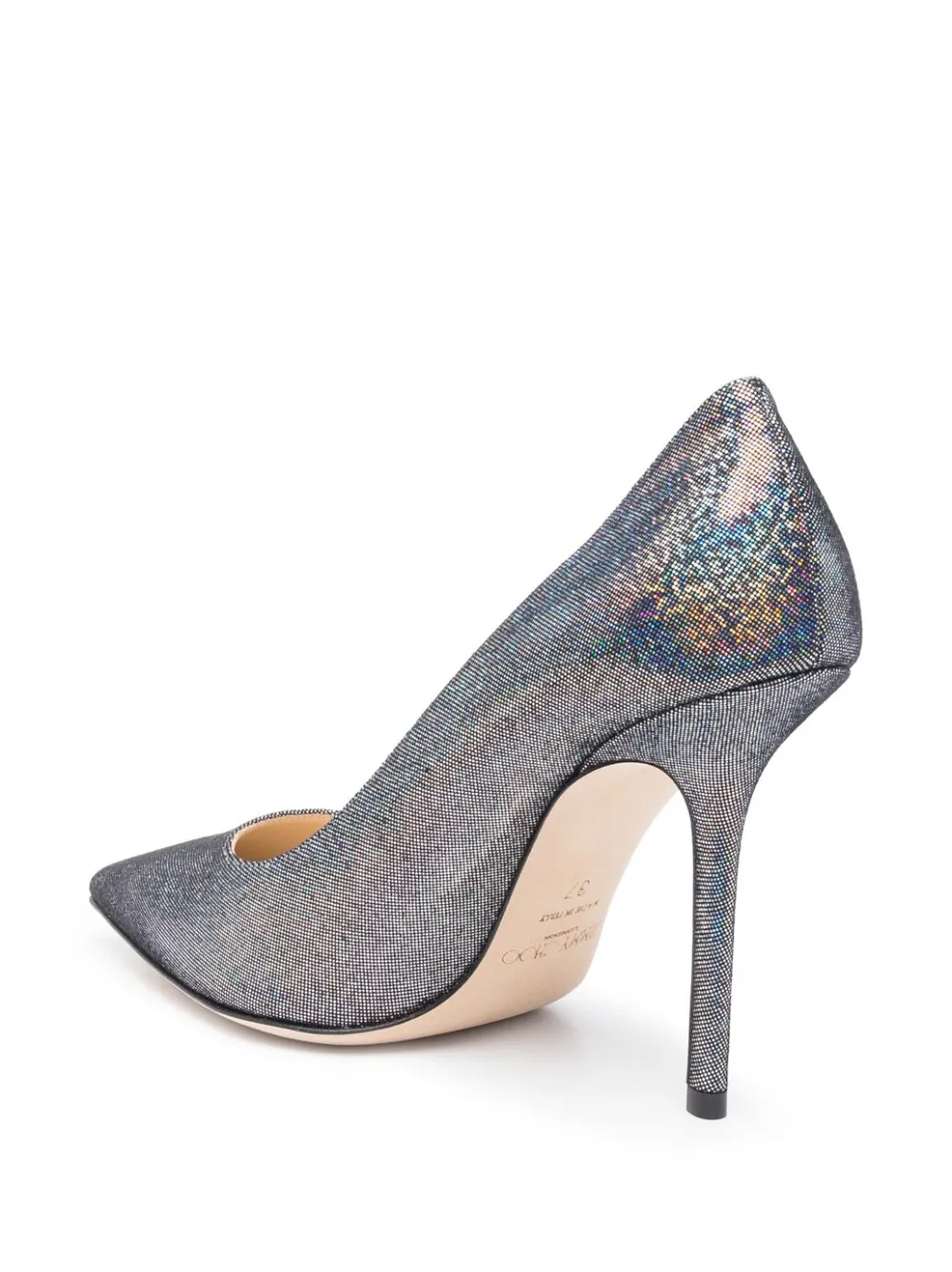 Jimmy Choo Love 100mm Holographic-effect Pumps In Silver