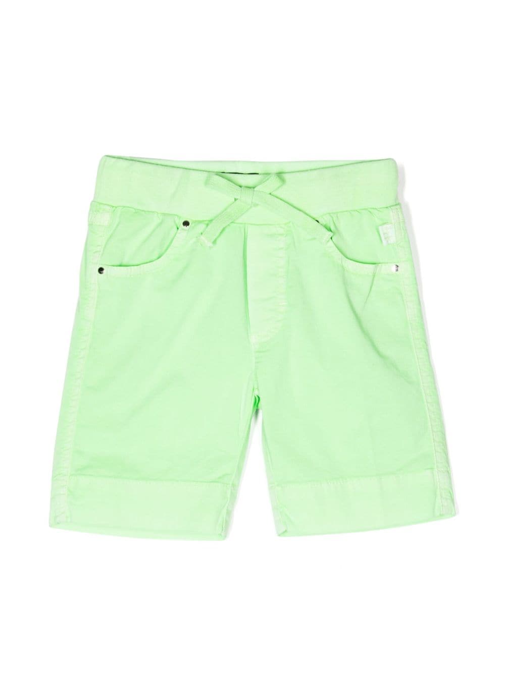 Il Gufo Kids' Drawstring-waist Stretch-cotton Shorts In Green