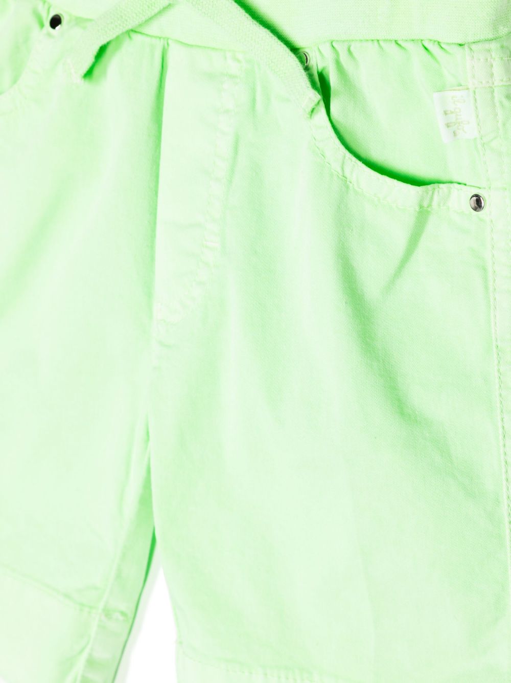 Shop Il Gufo Drawstring-waist Stretch-cotton Shorts In Green