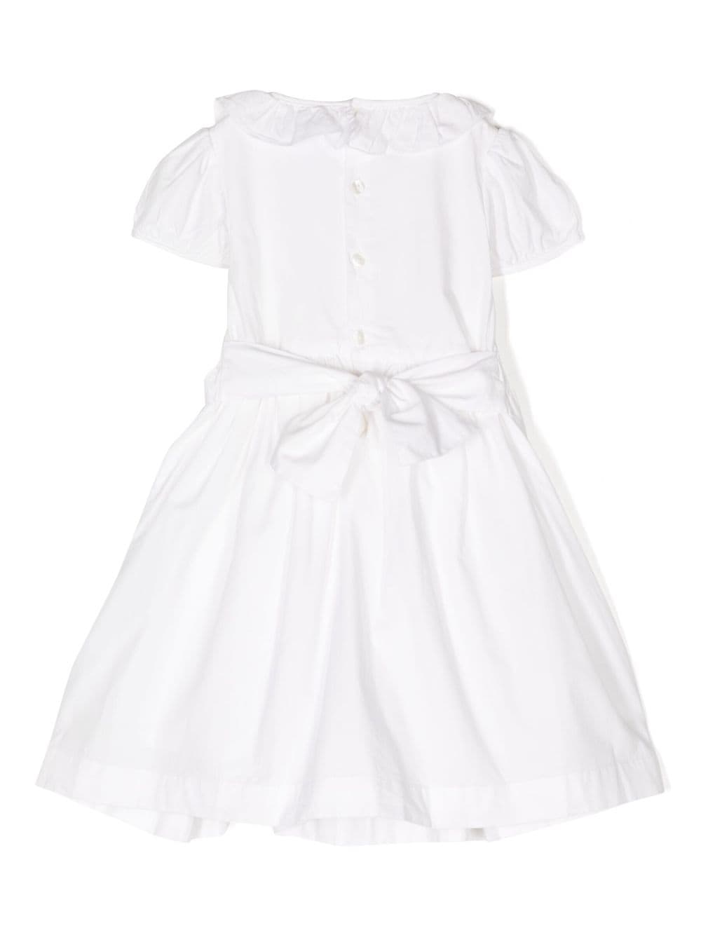 Shop Trotters Willow Rose Hand-smocked Dress In White
