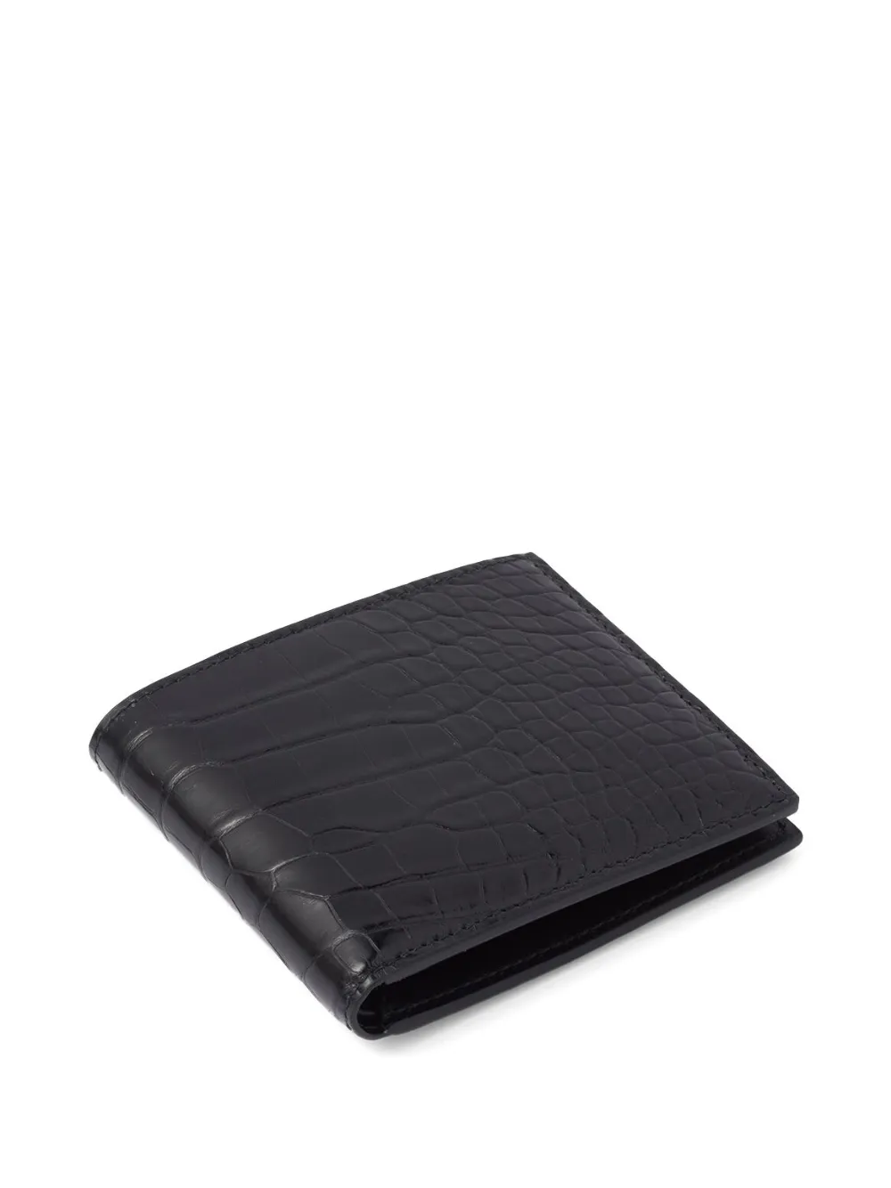 Prada Croco-effect Leather Wallet In Black