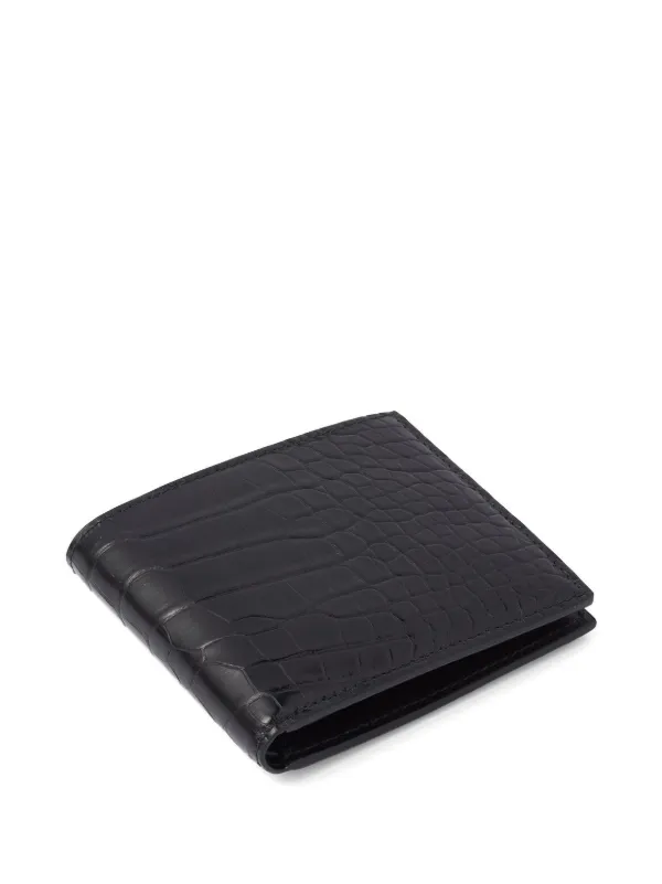 Prada croc-effect Leather Wallet | Black | FARFETCH