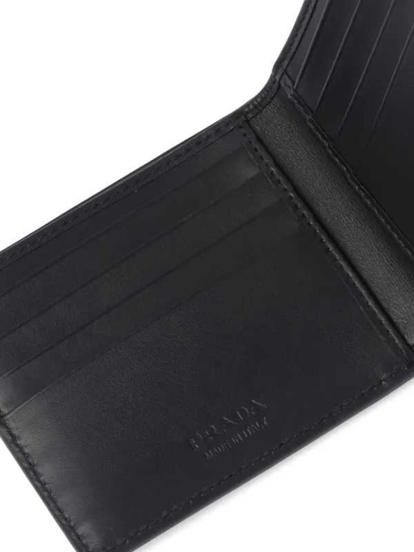 PRADA 　LEATHER（NON-REPTILE) WALLET Prada Womens Vitello Move Black Leather Compact Envelope Trifold