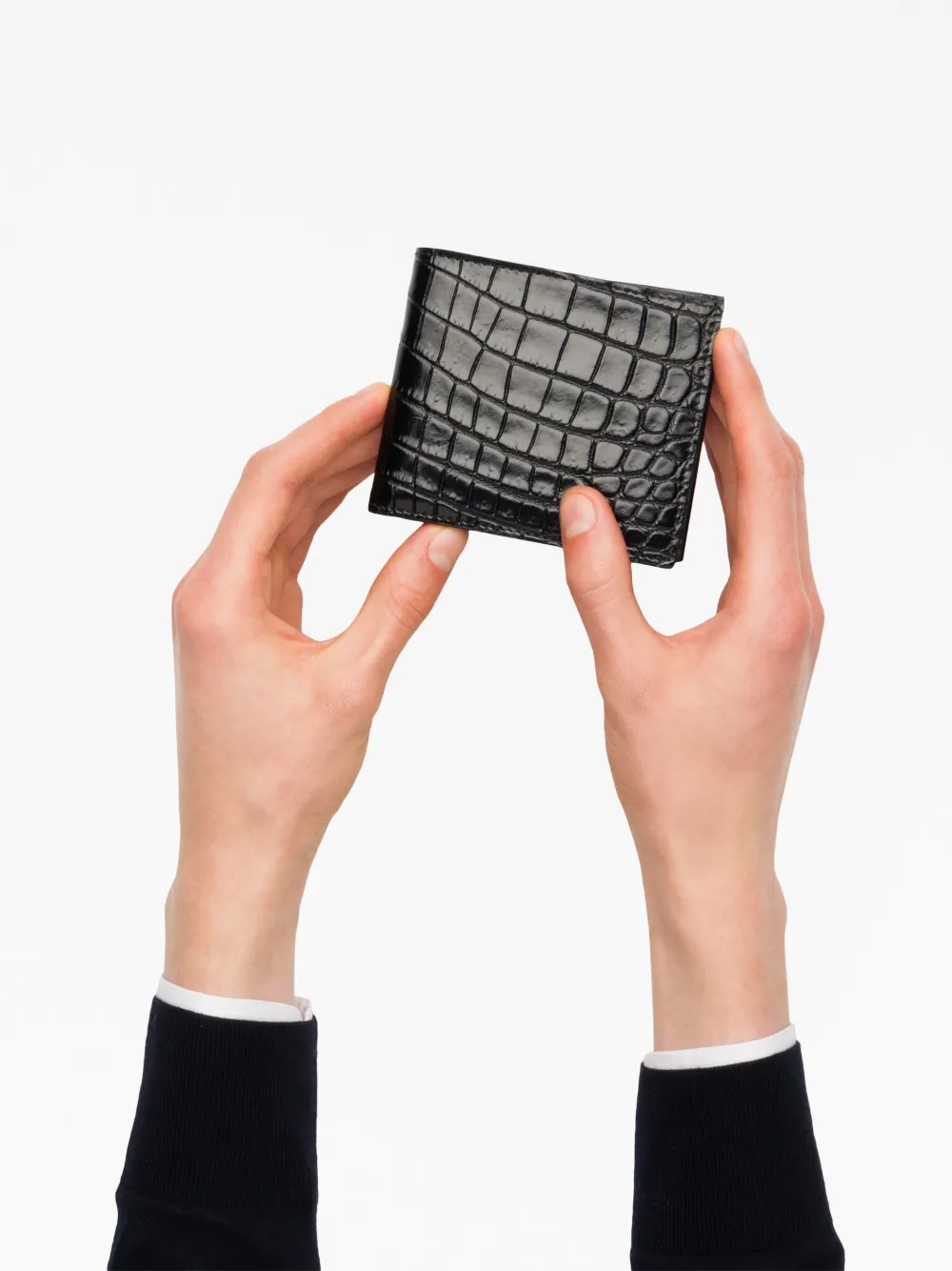 Prada croc-effect Leather Wallet | Black | FARFETCH