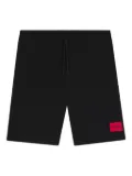 HUGO logo-plaque drawstring shorts - Blue
