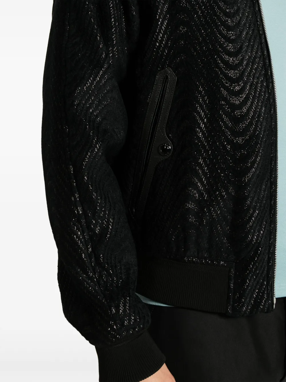 Shop Tom Ford Wave Jacquard Bomber Jacket In Schwarz