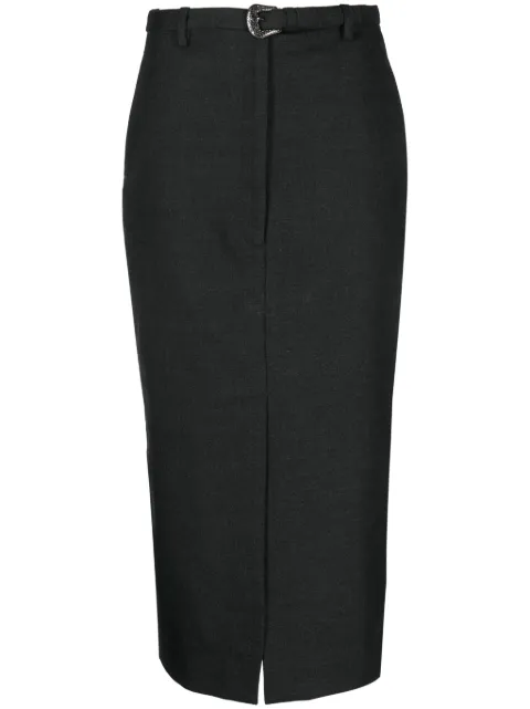 SANDRO belted high-waist skirt