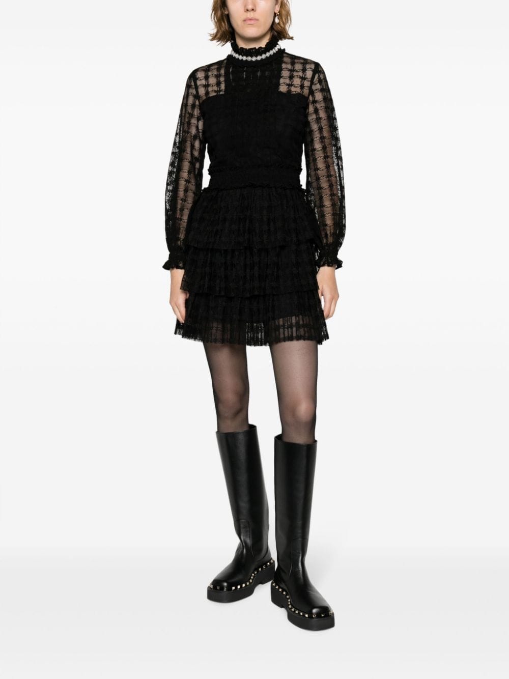 SANDRO Gelaagde mini-jurk - Zwart
