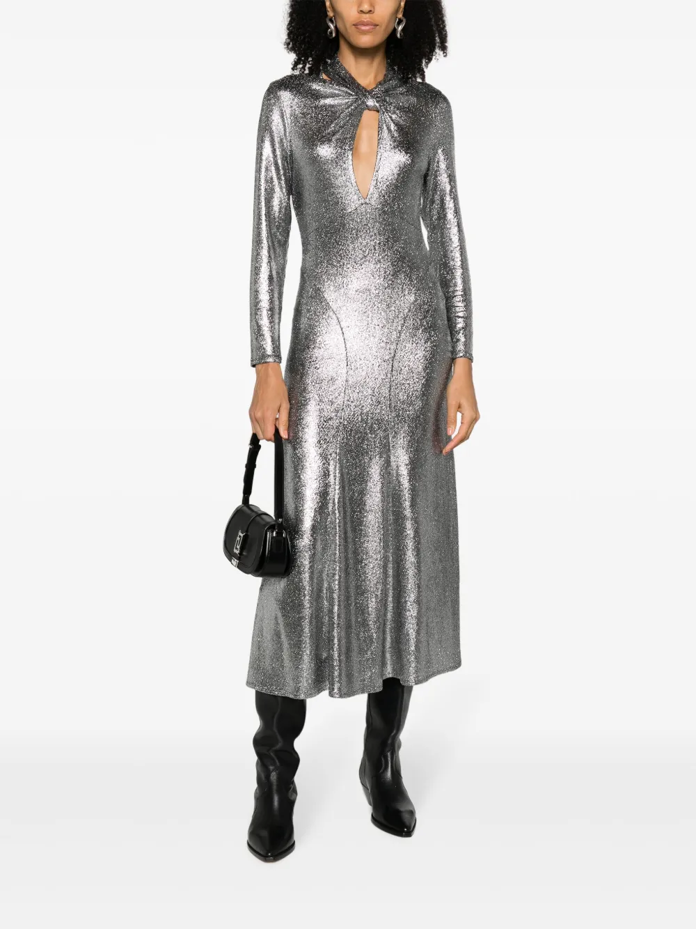 SANDRO Jurk met glitters - Zilver