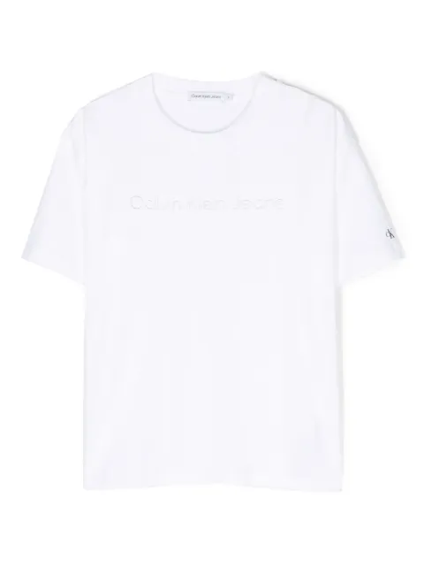Calvin Klein Kids logo-embroidered round-neck T-shirt