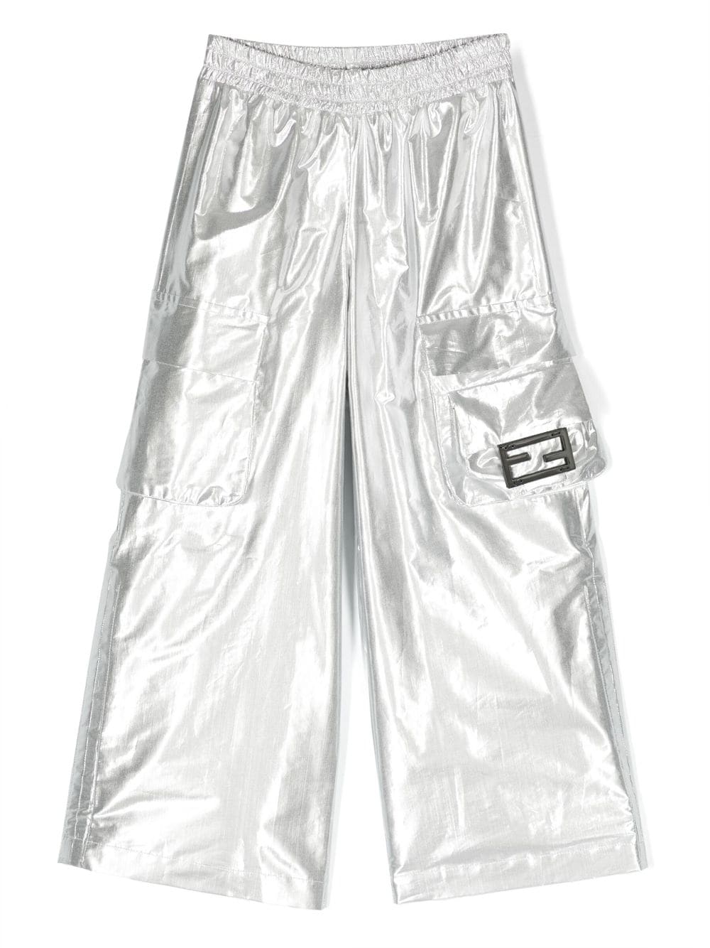 Fendi Kids' Metallic-effect Wide-leg Trousers