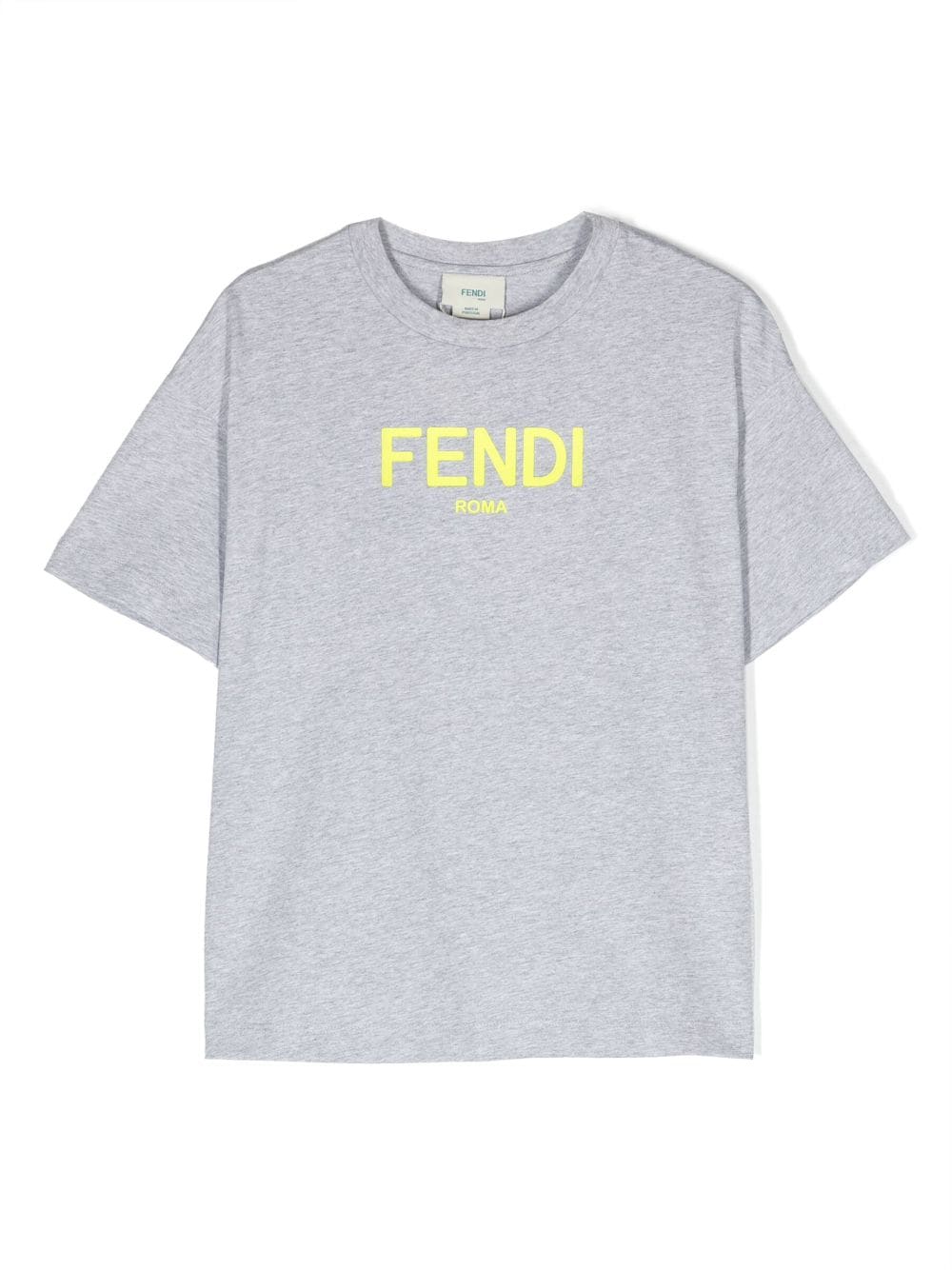 Fendi Kids' Logo-print Cotton T-shirt In Gray