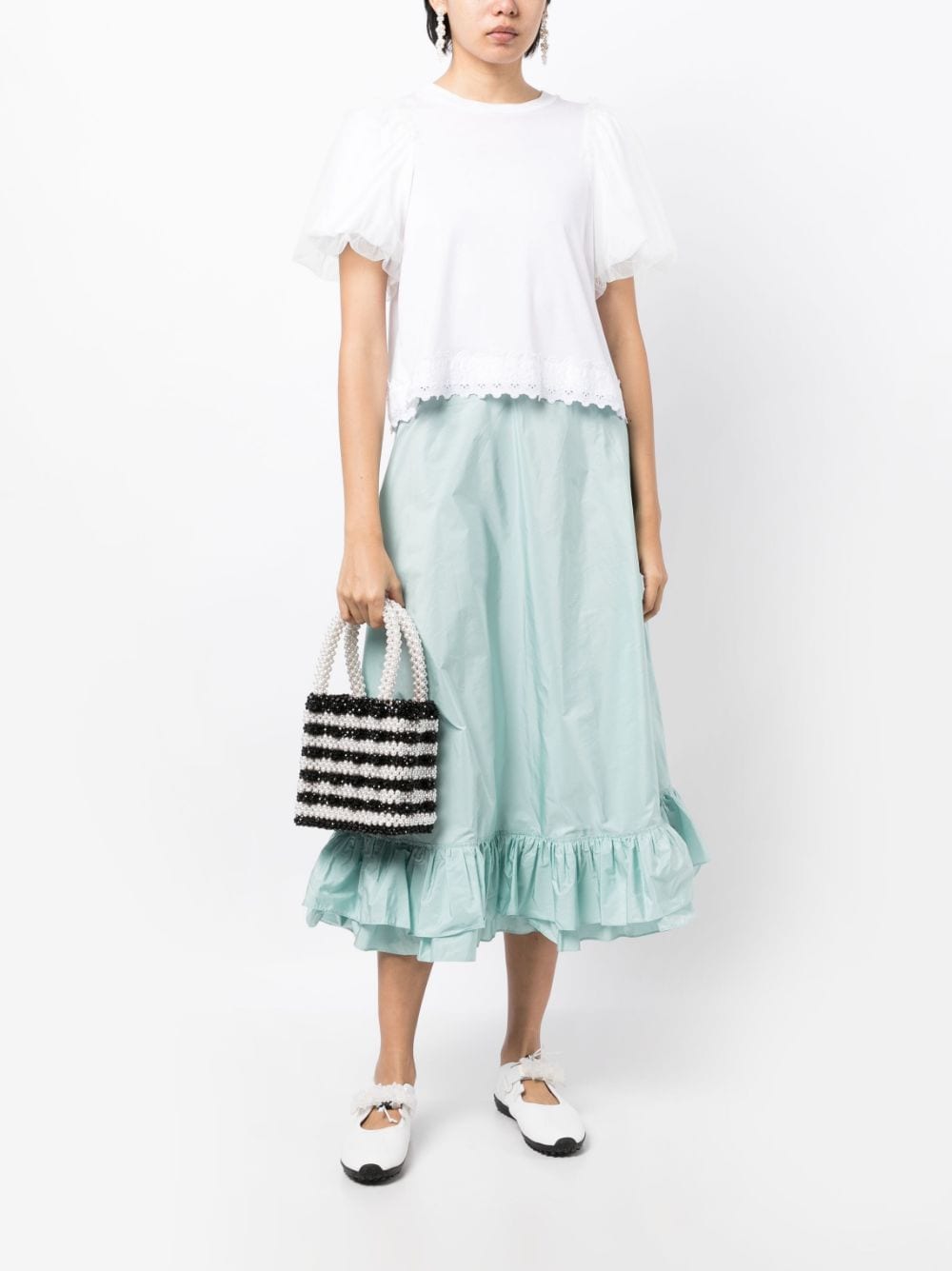 Shop Molly Goddard Oswald High-waisted A-line Skirt In Grün