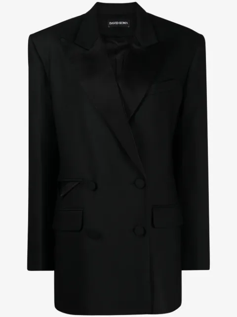 David Koma blazer croisé à revers en satin