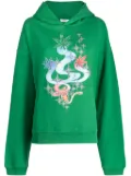 ERL leaf-print cotton hoodie - Green