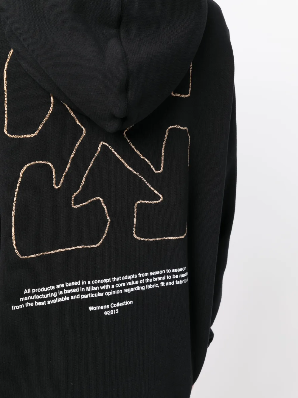 OffWhite logoembroidery ribtrimmed Hoodie Farfetch