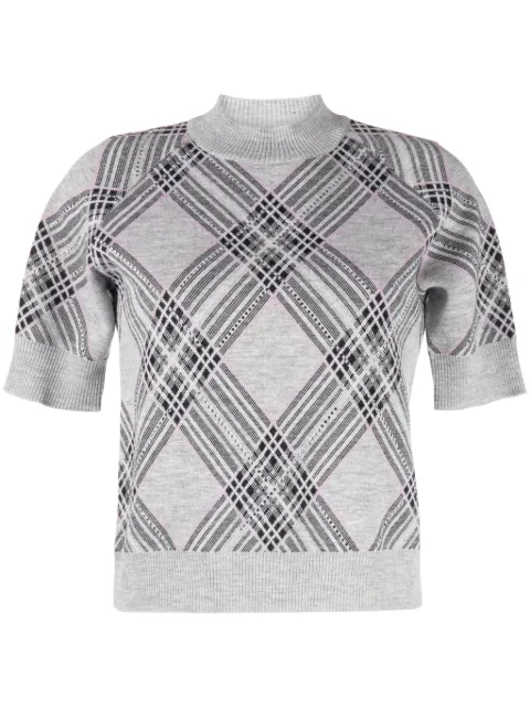 Giuseppe Di Morabito argyle intarsia-knit merino wool jumper