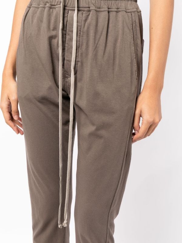 Taupe Drawstring Waist Side Low Rise Track Pants